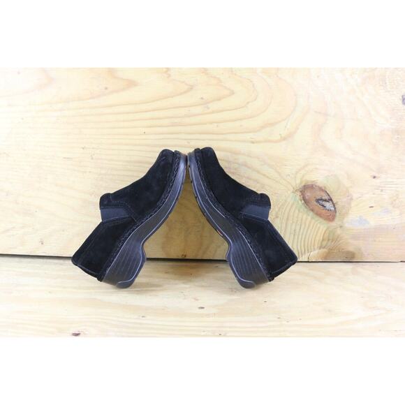 Klogs Naples Womens 6M Black Suede Gold Embroidered Clogs Mules - Picture 5 of 8